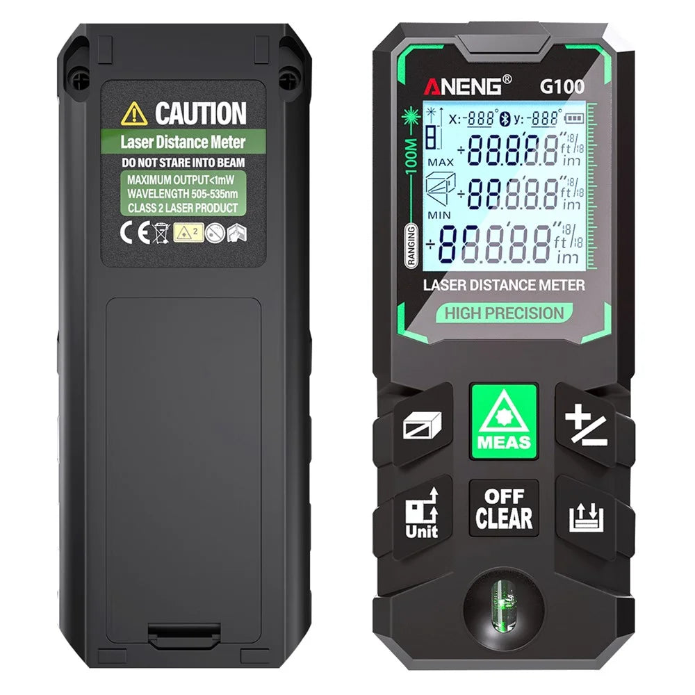 ANENG G100 Portable Handheld Laser Rangefinder 100m Measuremen Range Green Beam Laser Distance Measure Tool - 5