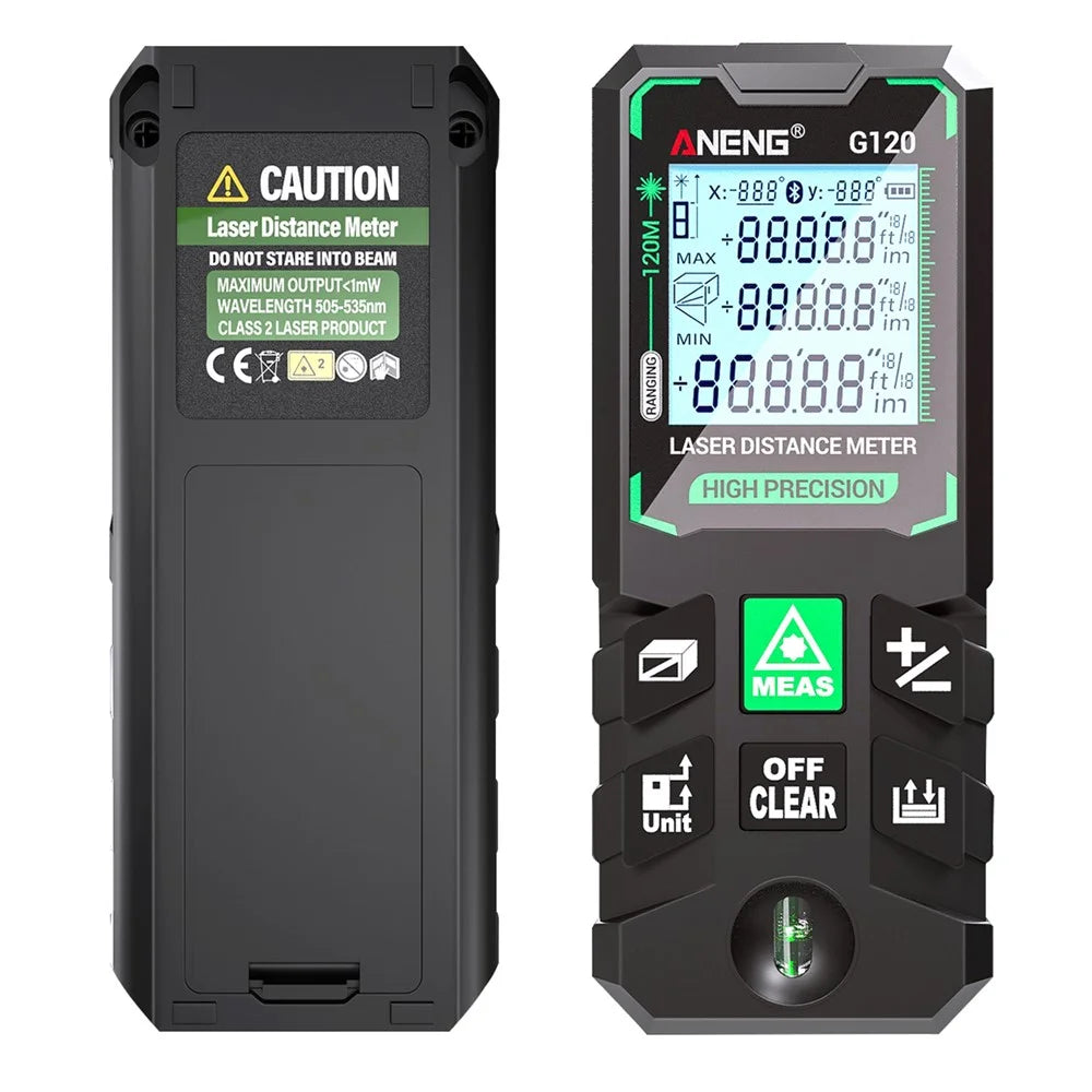 ANENG G120 Portable Handheld Laser Rangefinder 120m Measuremen Range Green Beam Laser Distance Measure Tool - 3