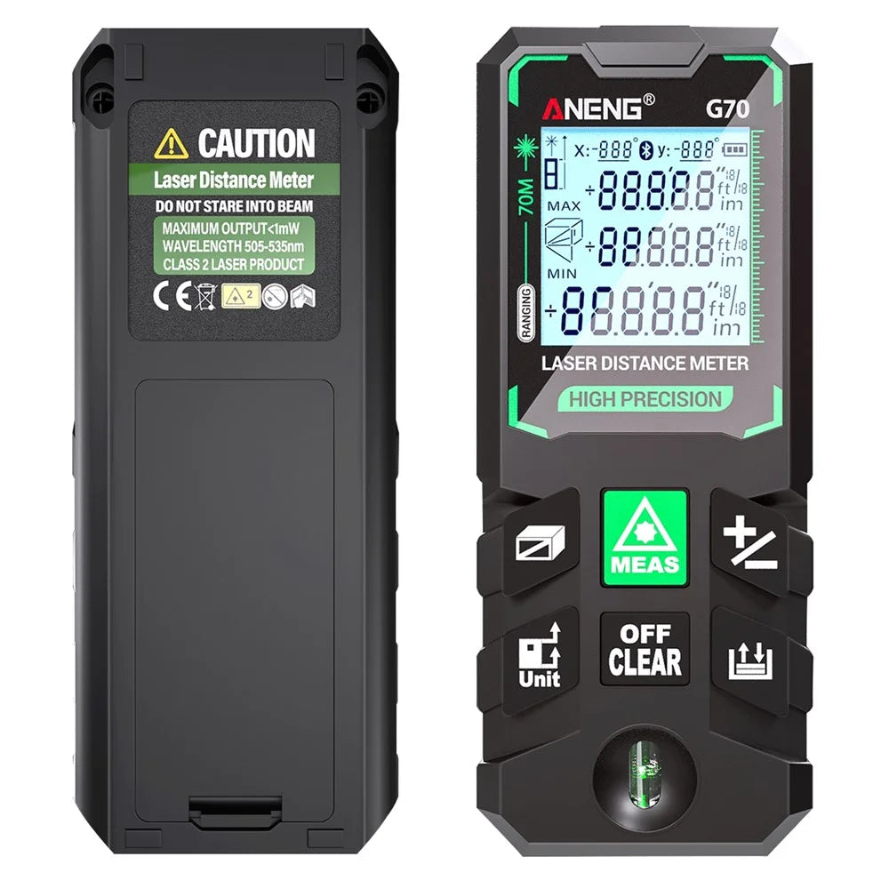ANENG G70 Portable Handheld Laser Rangefinder 70m Measuremen Range Green Beam Laser Distance Measure Tool - 5