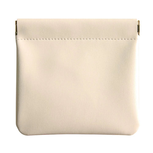 12 x 11cm Auto Closure PU Storage Pouch for Cables, Earphones, Chargers, and Lipstick (Size: S) - Apricot - 1