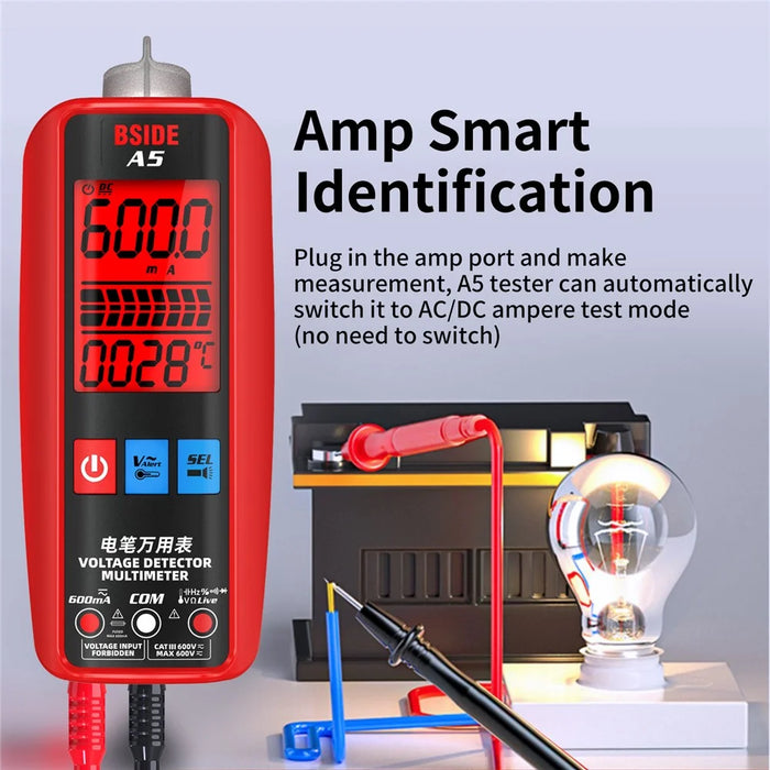 BSIDE A5 Smart Digital Multimeter Profesional AC DC Current VFC NCV Live Wire Ohm Diode Voltage Detector Meter - 2