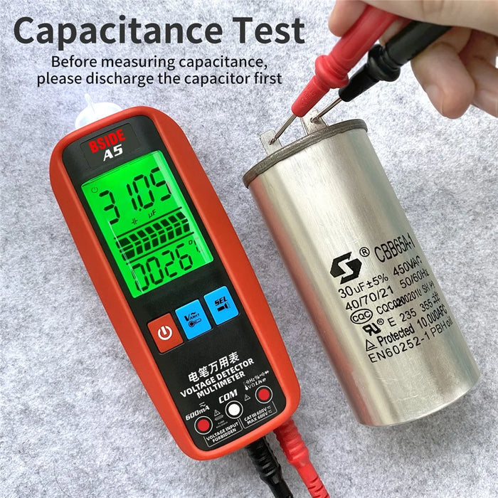BSIDE A5 Smart Digital Multimeter Profesional AC DC Current VFC NCV Live Wire Ohm Diode Voltage Detector Meter - 6