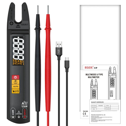 BSIDE U0 Digital Clamp Meter Fork DC AC Smart Ammeter T-RMS Current Auto Multimeter Voltage Ohm Electrical Tester - 1