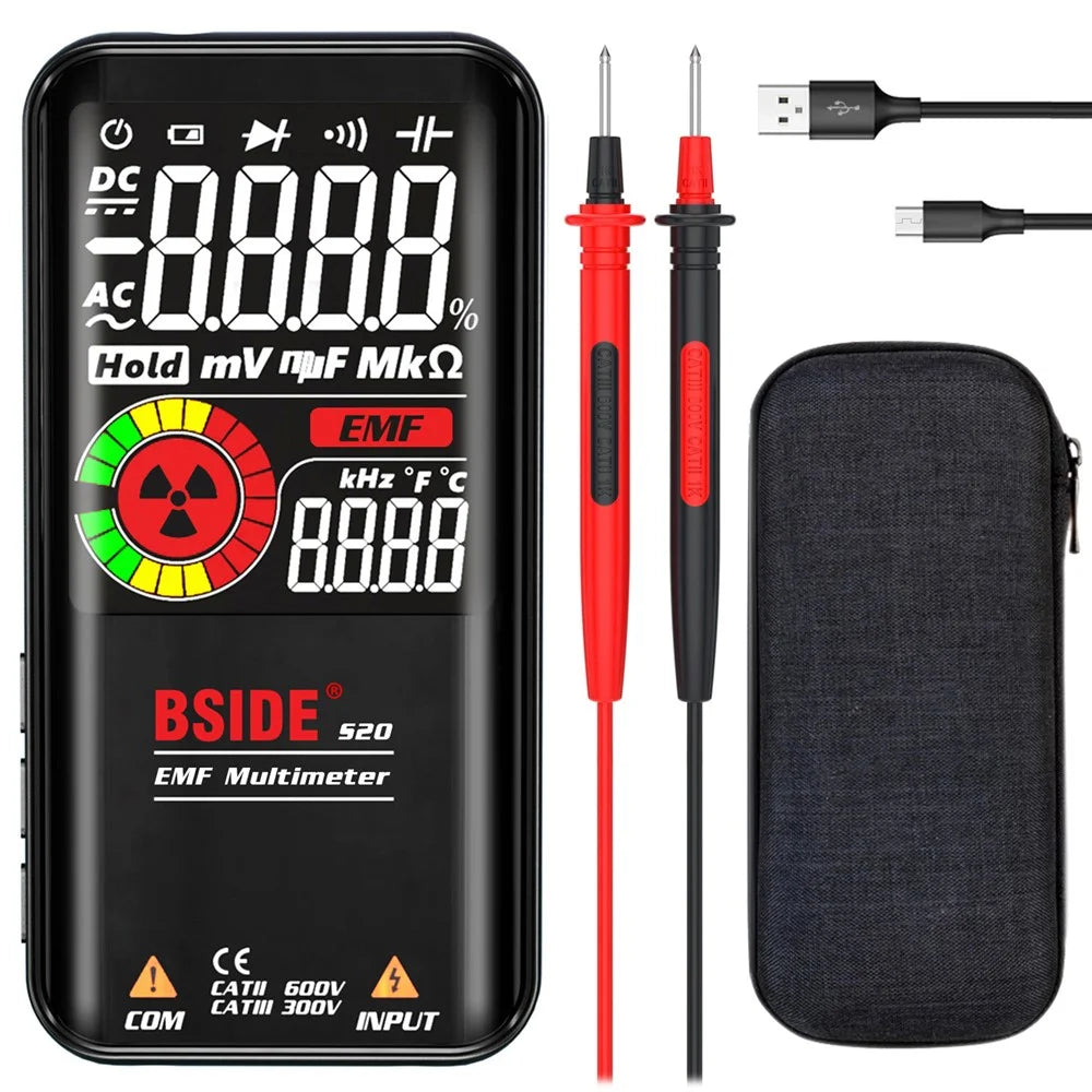 BSIDE S20 EMF Meter Electromagnetic Radiation Detector 9999 Counts Auto Range Multimeter - 1