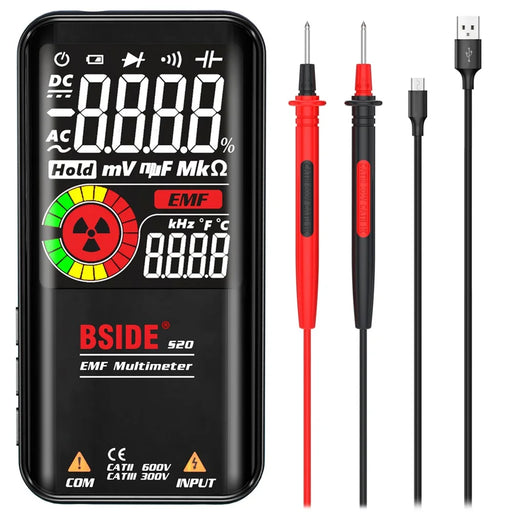 BSIDE S20 EMF Meter Electromagnetic Radiation Detector 9999 Counts Auto Range Multimeter - 2