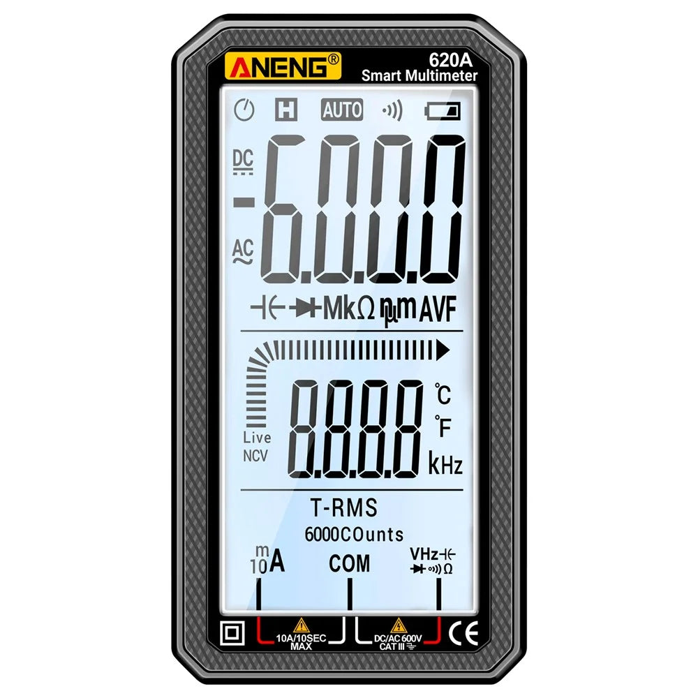 ANENG 620A Large Screen Digital Multimeter Voltage Current Resistance Tester - Black - 5