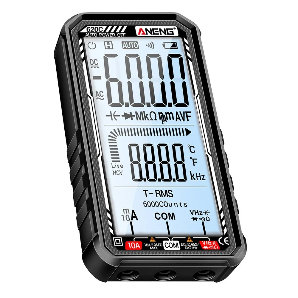 ANENG 620C Large Screen Digital Multimeter Rechargeable Voltage Current Resistance Tester - Black - 2