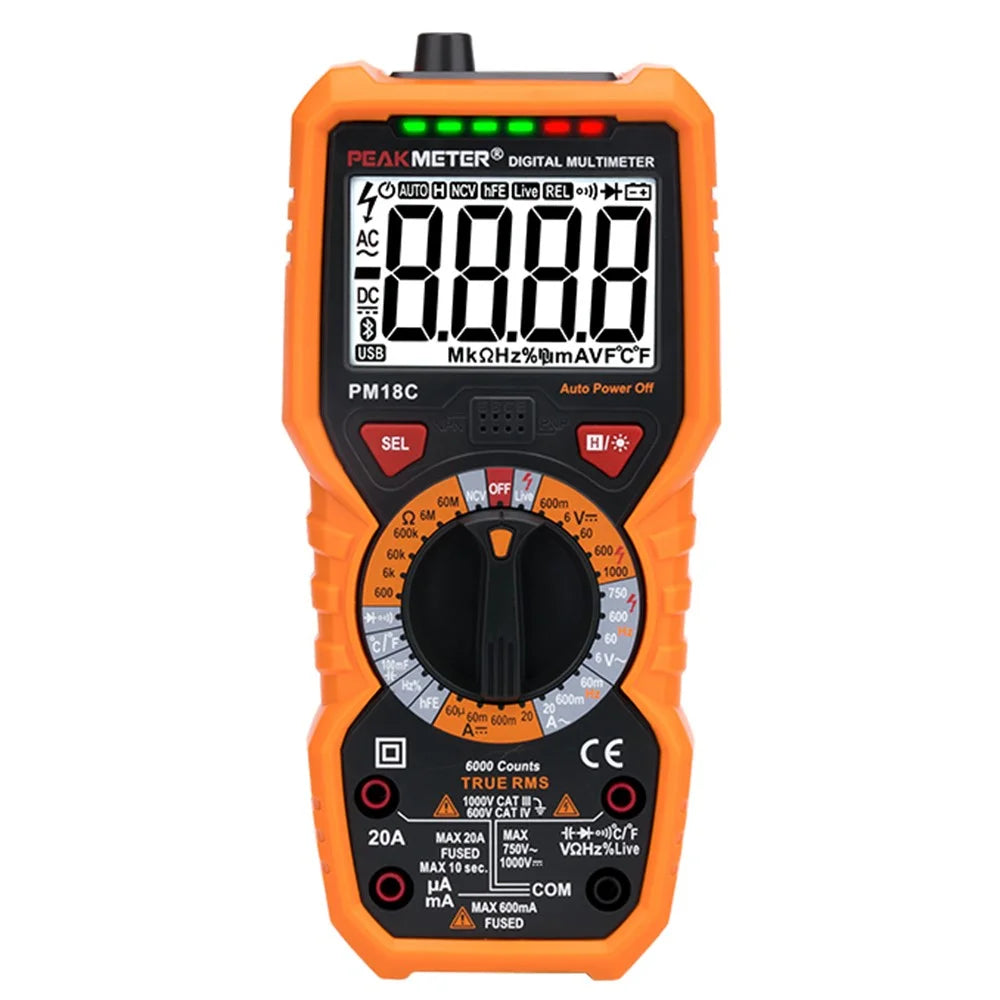 PEAKMETER PM18C Multimeter High-Precision Digital Display Voltage Current Resistance Tester - 1