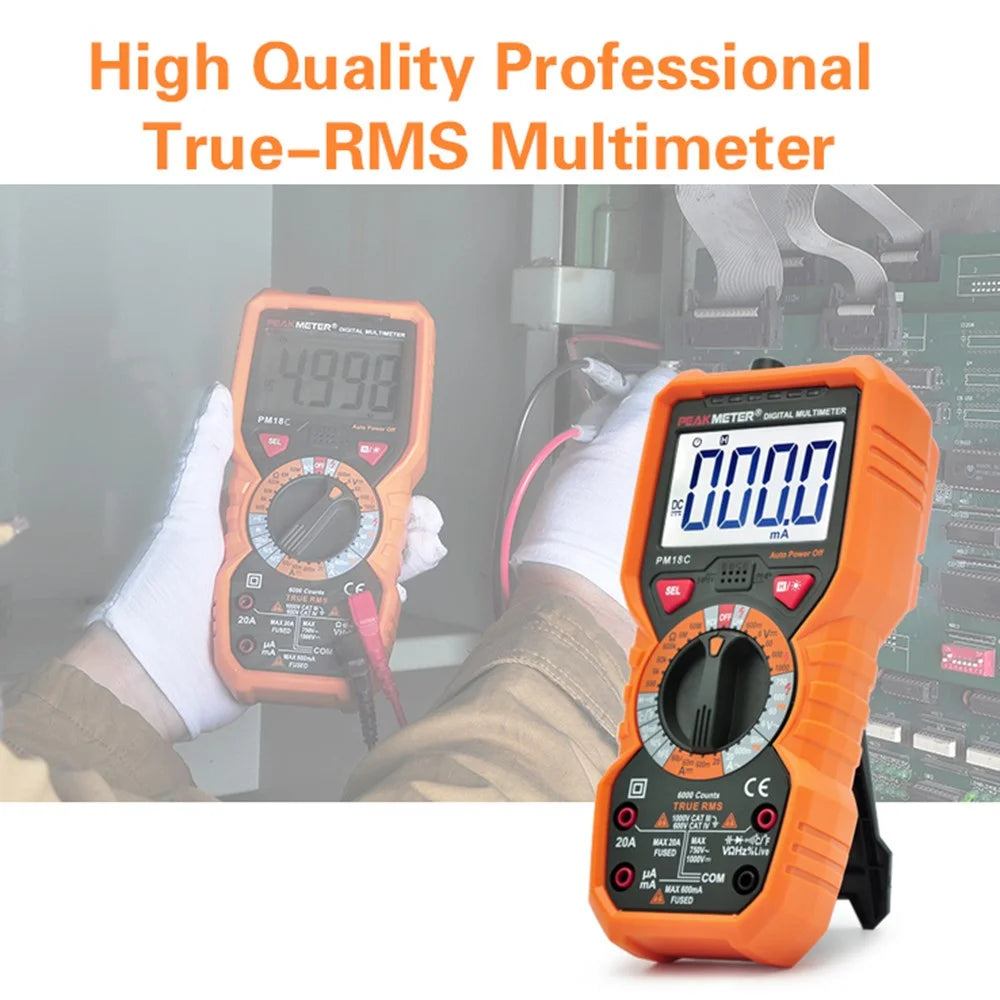 PEAKMETER PM18C Multimeter High-Precision Digital Display Voltage Current Resistance Tester - 6
