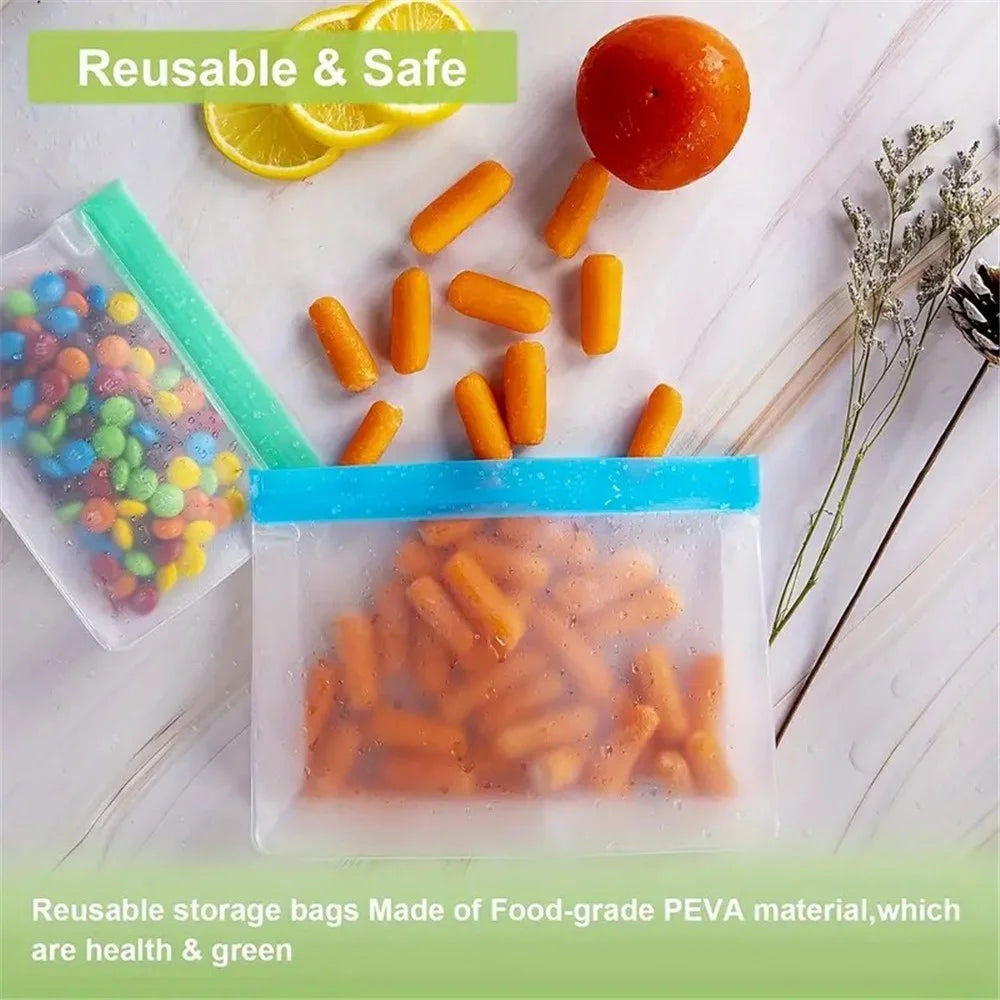3Pcs / Set S+M+L Kitchen Refrigerator Storage Bag PEVA Food Fresh-Keeping Sealing Pouch (BPA-Free, No FDA Certified) - 2