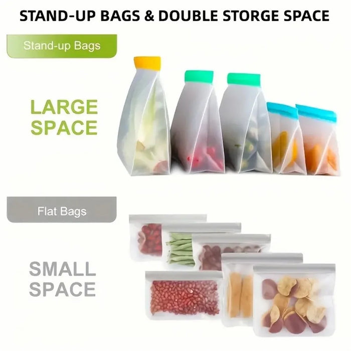 10Pcs / Set S+M+L Kitchen Refrigerator Storage Bag PEVA Food Fresh-Keeping Sealing Pouch (BPA-Free, No FDA Certified) - 3