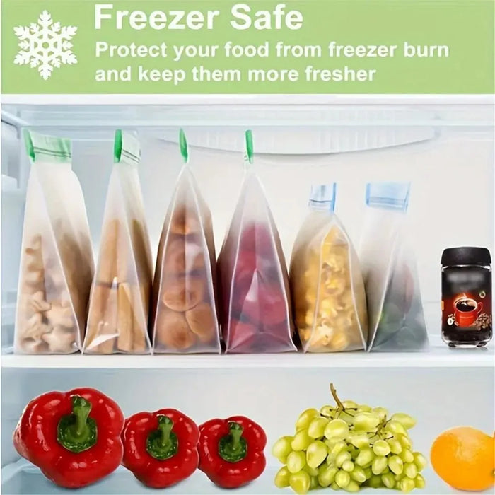 10Pcs / Set S+M+L Kitchen Refrigerator Storage Bag PEVA Food Fresh-Keeping Sealing Pouch (BPA-Free, No FDA Certified) - 5