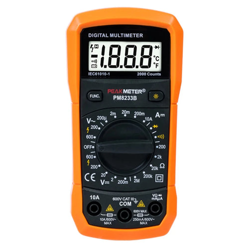 PEAKMETER PM8233B Pocket Size LCD Display Digital Multimeter AC / DC Voltage Tester with Backlit - 1