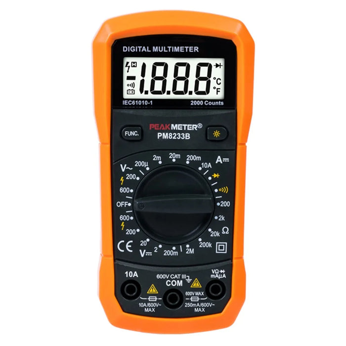 PEAKMETER PM8233B Pocket Size LCD Display Digital Multimeter AC / DC Voltage Tester with Backlit - 1