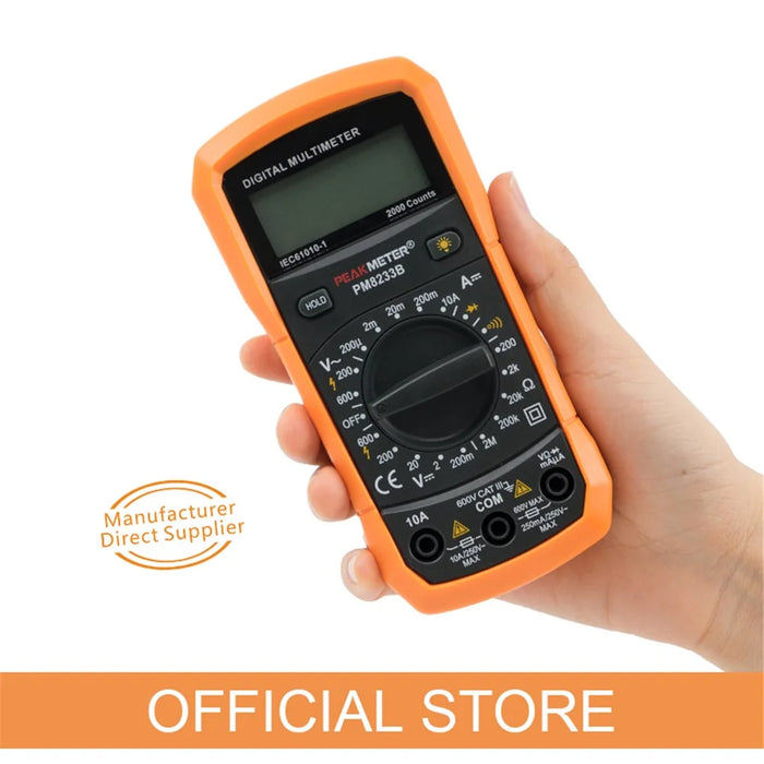PEAKMETER PM8233B Pocket Size LCD Display Digital Multimeter AC / DC Voltage Tester with Backlit - 3