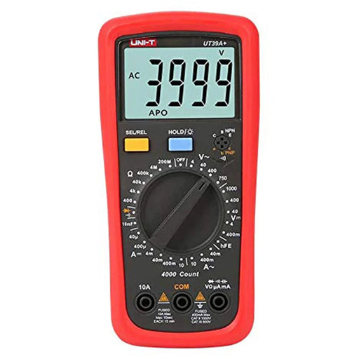 UNI-T UT39A+ Digital Multimeter Tester with LCD Backlight Manual Range AC DC Voltage Current Amp Transistor - 1