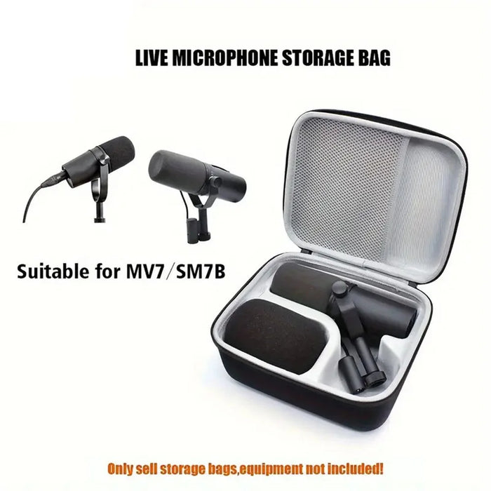 Storage Bag for Shure SM7B / MV7 / MV7X Microphone Nylon+EVA Hard Shell Carrying Case - 3