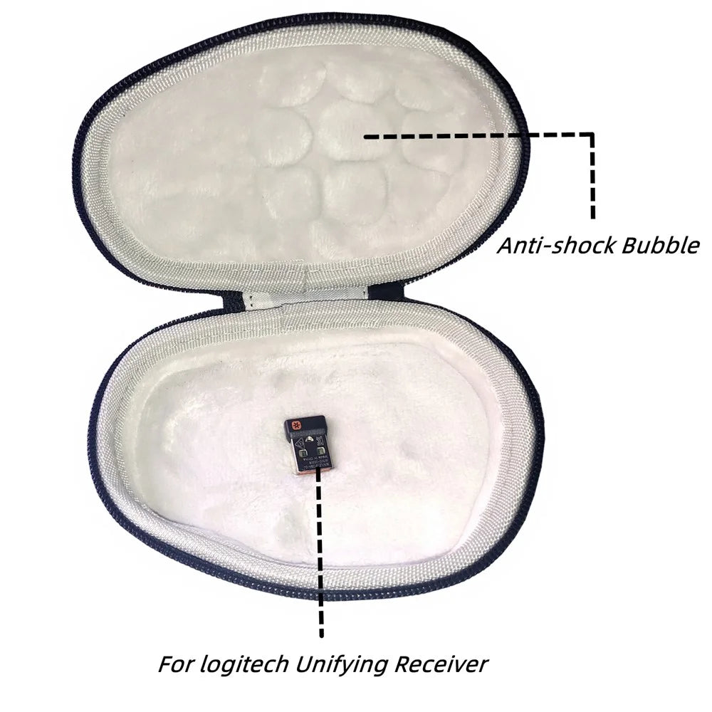For Logitech MX Master 3S / 2S Wireless Mouse Storage Case PU+EVA Waterproof Carrying Bag - 3
