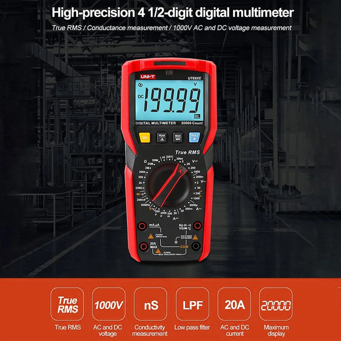 UNI-T UT89XE Digital Multimeter Professional Tester True RMS Manual Range DC AC Voltmeter Ammeter (No Battery) - 4