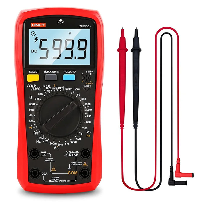UNI-T UT890D+ Digital Multimeter 6000 Counts True RMS Measurement Tool AC DC Voltage Current Meter (No Battery) - 1
