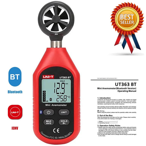 UNI-T UT363BT 0~30m / s Wind Speed Tester Digital Mini Anemometer Sensor with Backlight (No Battery) - 2