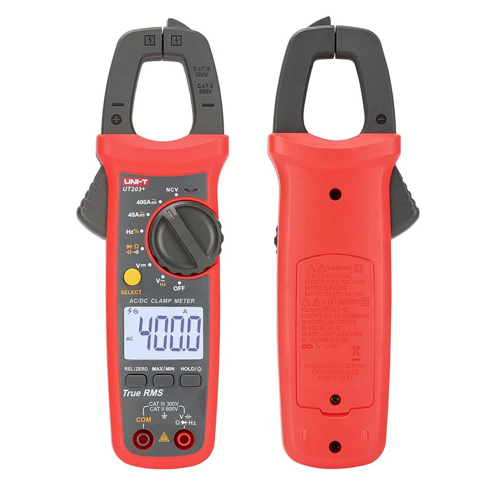 UNI-T UT203+ 400A AC DC Digital Clamp Meter Resistance Frequency Test Duty Cycle Measurement Tool (No Battery) - 4