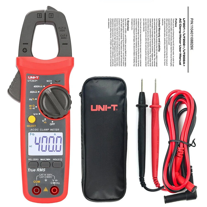 UNI-T UT203+ 400A AC DC Digital Clamp Meter Resistance Frequency Test Duty Cycle Measurement Tool (No Battery) - 7