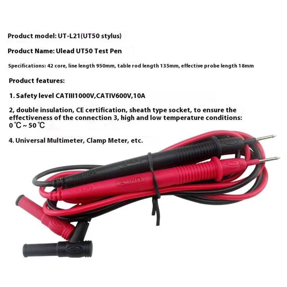 UNI-T UT-L21 1 Pair Universal Test Leads Probe 42-core Dual Insulated Multimeter Test Pen - 6