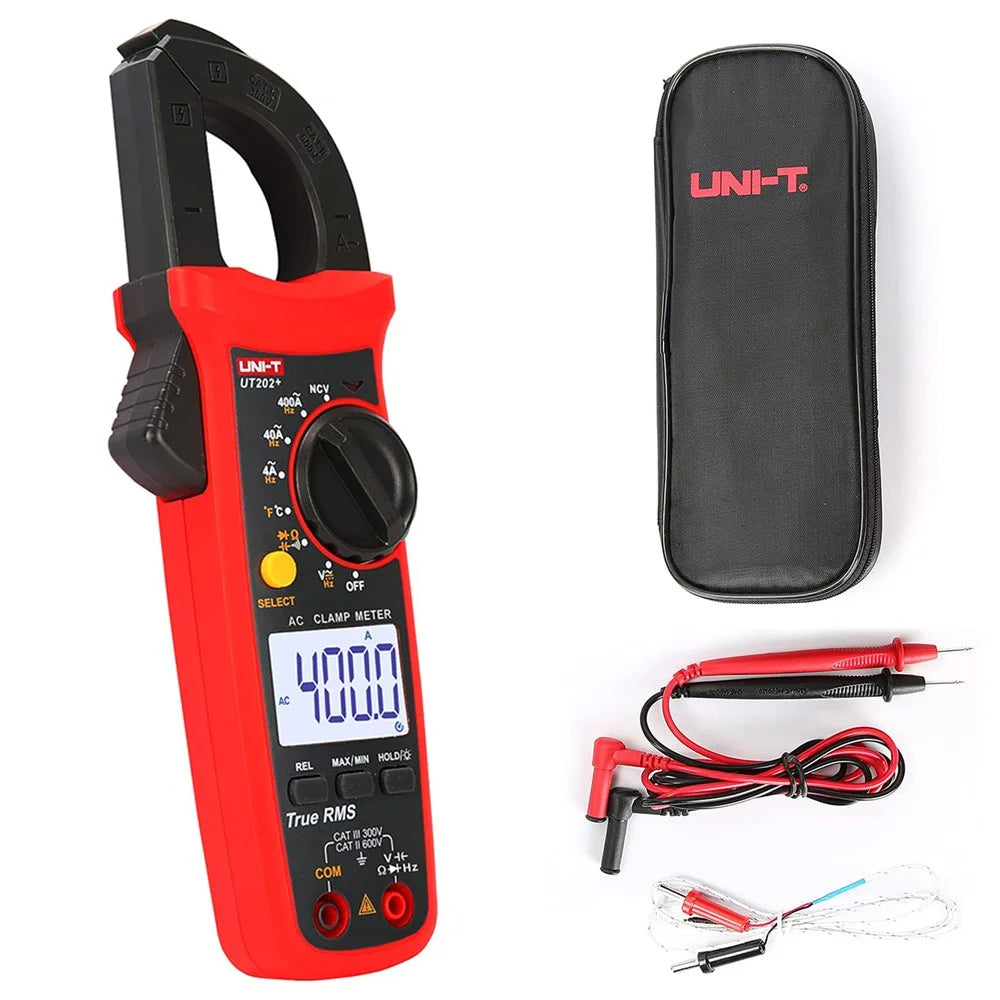 UNI-T UT202+ Digital Clamp Meter AC / DC Voltage Current Tester with NCV Temperature Measure Tool (No Battery) - 1