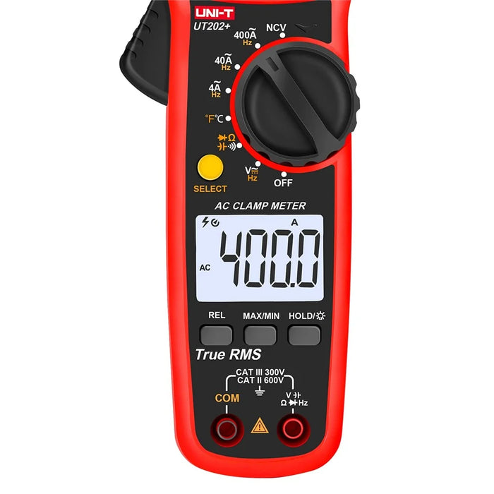UNI-T UT202+ Digital Clamp Meter AC / DC Voltage Current Tester with NCV Temperature Measure Tool (No Battery) - 5