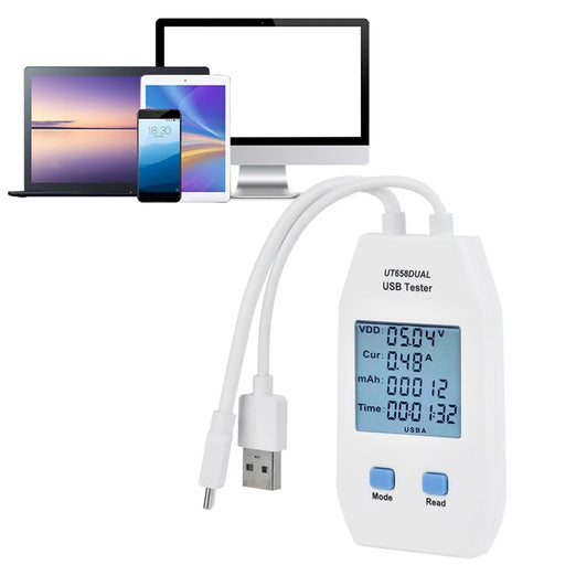 UNI-T UT658DUAL LCD USB Type C  /  Type-A Digital Tester Power Voltage Amps Meter Current Testing Tool (No Battery) - 2