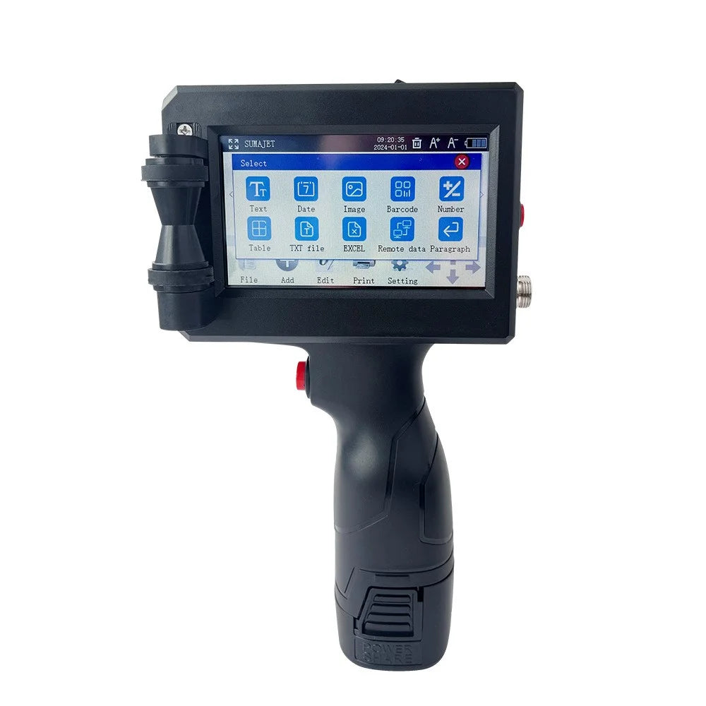 Portable 12.7mm Handheld Inkjet Printer QR Barcode Batch Number Expiry Date Label Printing Machine, EU Plug - 1