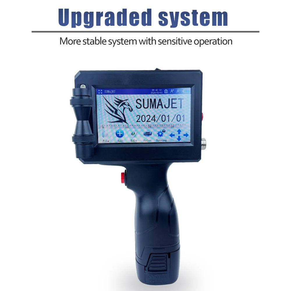 Portable 12.7mm Handheld Inkjet Printer QR Barcode Batch Number Expiry Date Label Printing Machine, EU Plug - 4