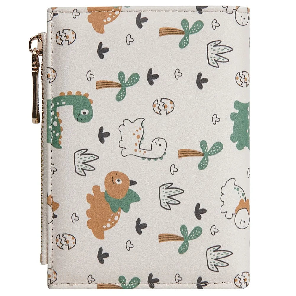 BAELLERRY N8343 Small Wallet Cute Dinosaur PU Leather Zipper Pocket Coin Purse Bifold Compact - Green - 6