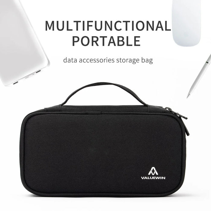 VALUEWIN MD089 Digital Accessories Pouch Data Cable Power Bank Storage Case Phone Mouse Carrying Bag, Size: S - Black - 2