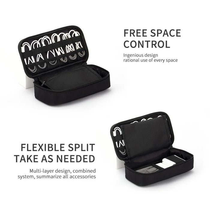 VALUEWIN MD089 Digital Accessories Pouch Data Cable Power Bank Storage Case Phone Mouse Carrying Bag, Size: S - Black - 4