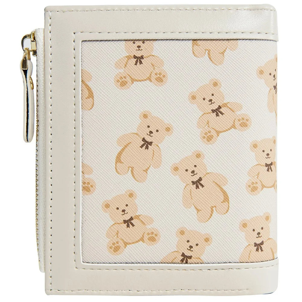 BAELLERRY N1925 Cute Bear Print Multi-Card Wallet PU Leather Coin Purse with Strap Closure - Apricot - 6