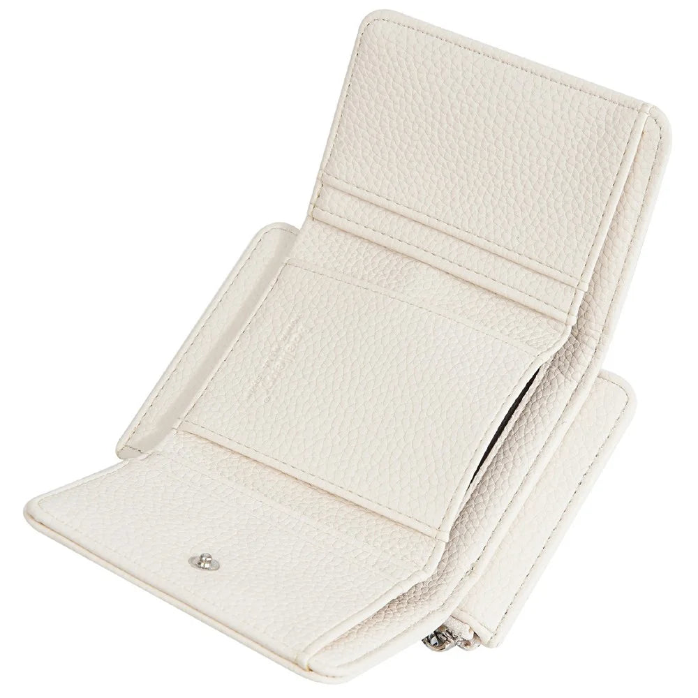BAELLERRY N3080 Short Style Foldable Wallet Litchi Texture PU Zipper Coin Purse for Women - White - 3