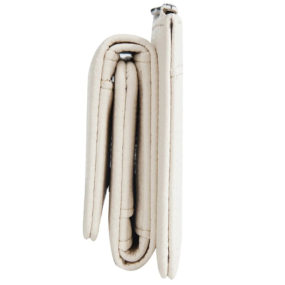 BAELLERRY N3080 Short Style Foldable Wallet Litchi Texture PU Zipper Coin Purse for Women - White - 4