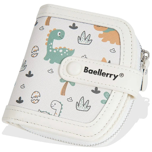 BAELLERRY N1924 Cute Dinosaur Print Portable Wallet PU Leather Coin Purse - Beige - 2