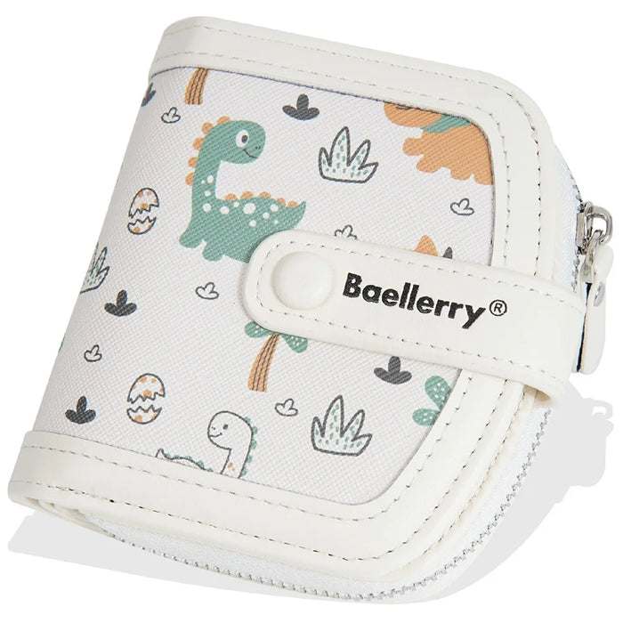 BAELLERRY N1924 Cute Dinosaur Print Portable Wallet PU Leather Coin Purse - Beige - 2