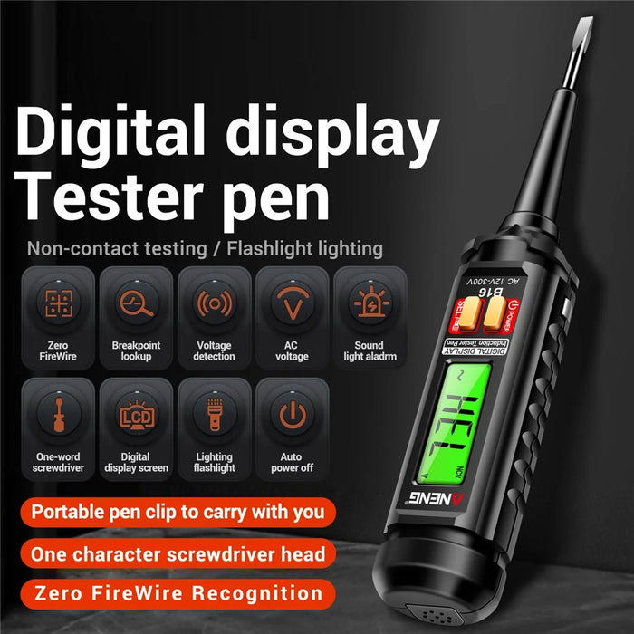 ANENG B16 Digital Display Voltage Test Pen LCD Screen Zero Fire Wire Recognition Tool - 3