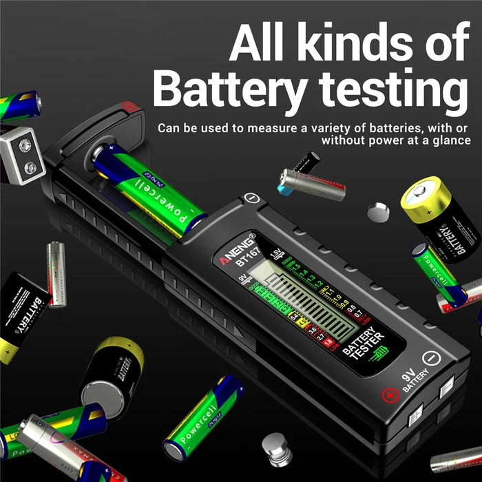 ANENG BT167 Battery Power Tester Analog Bar Display AA AAA Lithium Battery Capacity Tester - 5