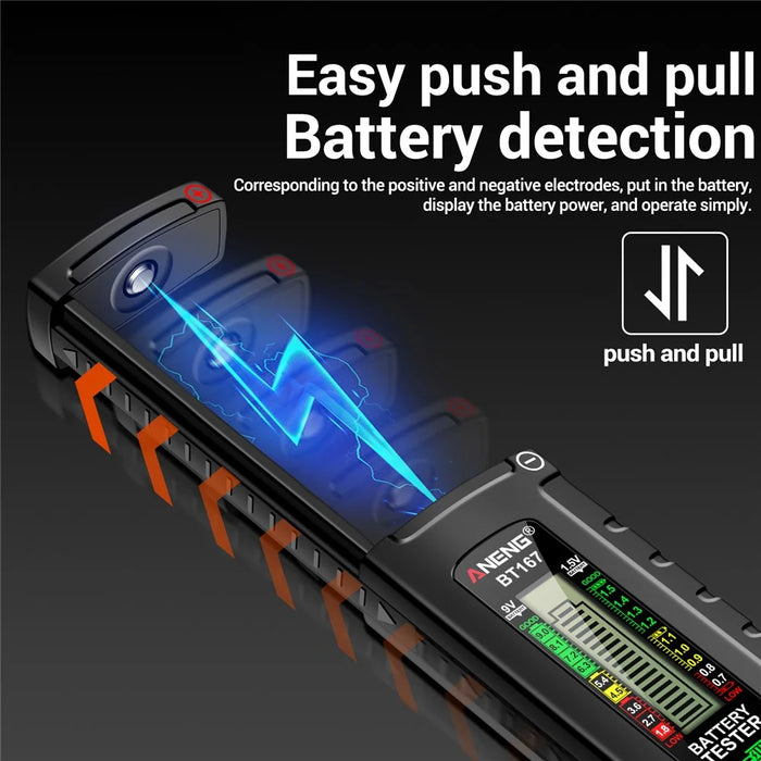 ANENG BT167 Battery Power Tester Analog Bar Display AA AAA Lithium Battery Capacity Tester - 6