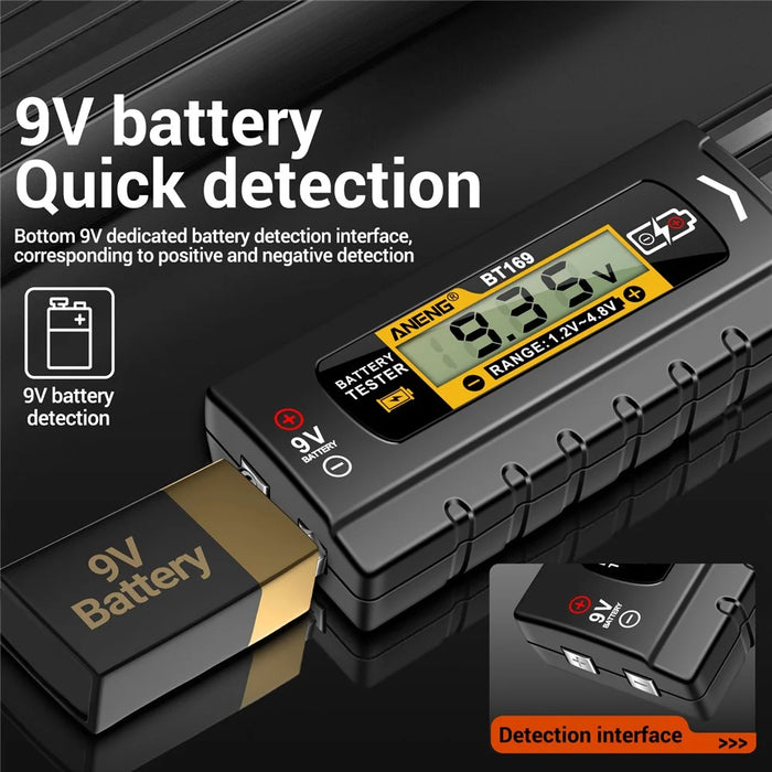 ANENG BT169 Battery Power Tester Digital Display AA AAA Lithium Battery Voltage Tester - 7