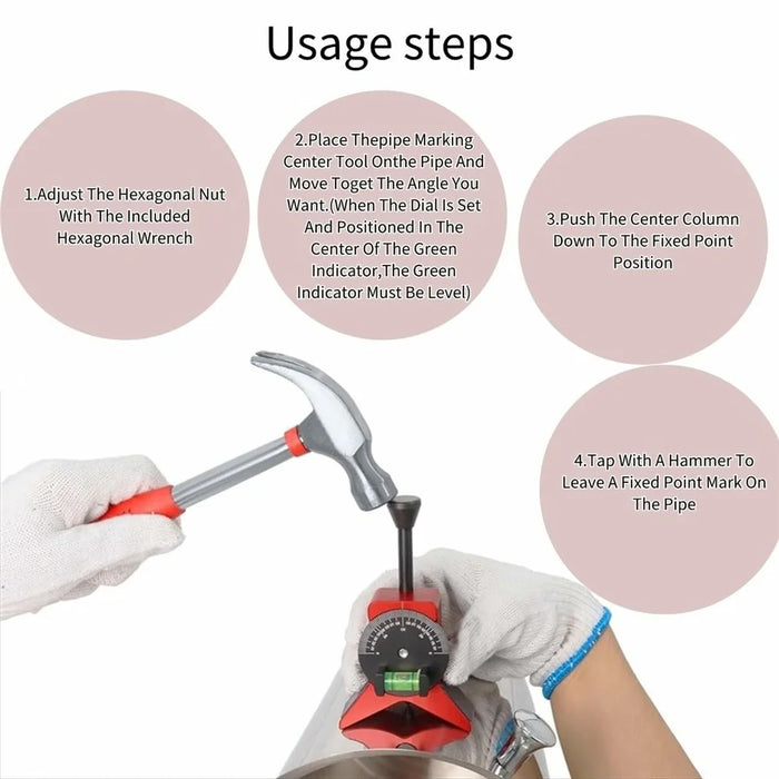 Pipe Center Marker - Pipe Center Locator with Magnet for Accurate Alignment - 3