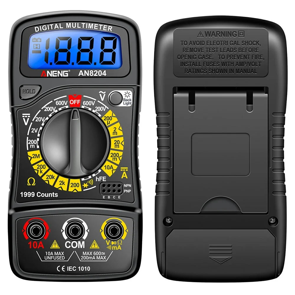 ANENG AN8204 Digital Multimeter AC / DC Voltage DC Current Resistance Diode Tester - Black - 1