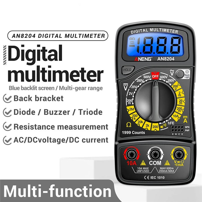 ANENG AN8204 Digital Multimeter AC / DC Voltage DC Current Resistance Diode Tester - Black - 2