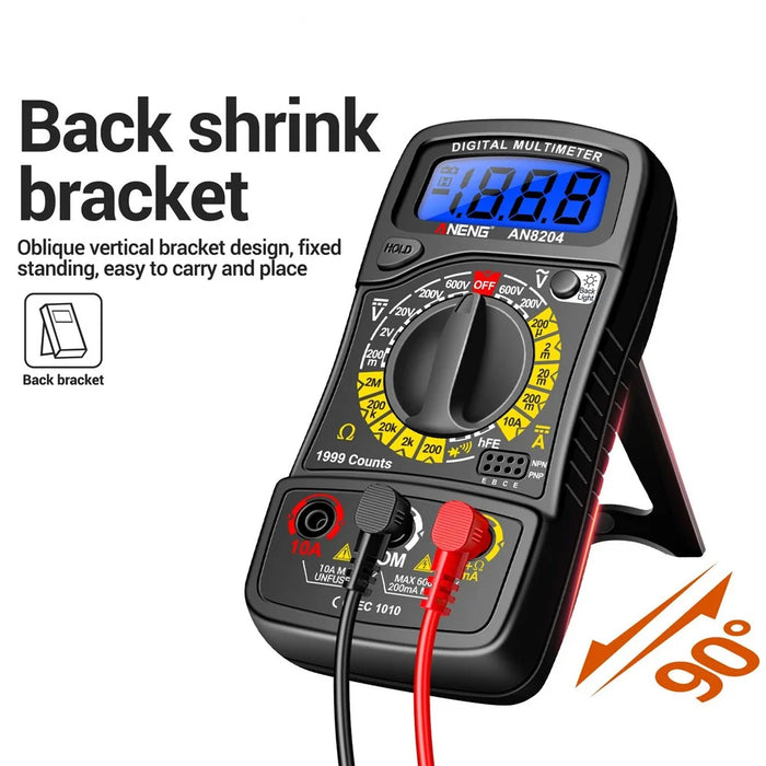 ANENG AN8204 Digital Multimeter AC / DC Voltage DC Current Resistance Diode Tester - Black - 7