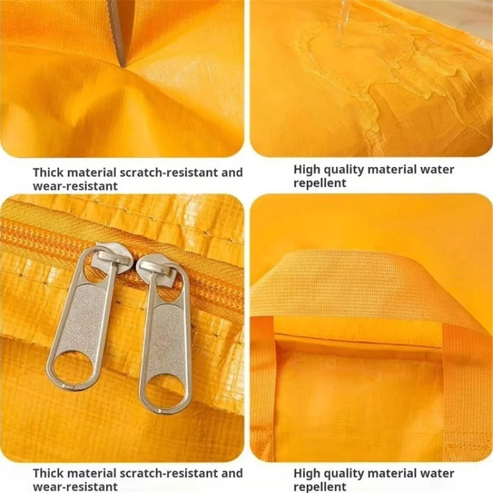240L Large Capacity Moving Storage Bag Waterproof Oxford Cloth Organizer for Clothes Toys Bedding - Yellow - 3